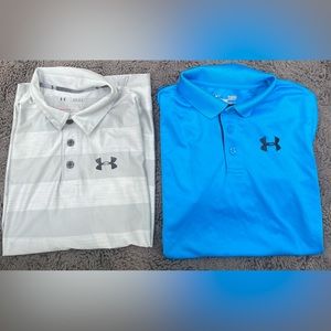Lot of 2 Under Armour polo shirts size YLG